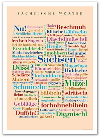 Poster Sächsische Wörter 50x70 cm