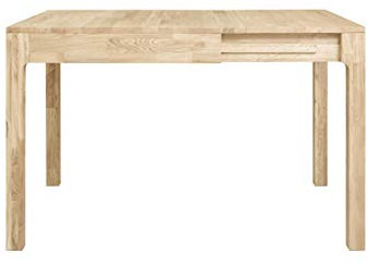 Nordic Story Esstisch Marsi (ausziehbar) • Tisch für Küche, Esszimmer & Wohnzimmer • Massivholz (Eiche) • Eiche Gebleicht • Holztisch (85-125 x 80 x 75 cm) • 4-6 Personen