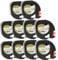 10 x Compatible 18769 Black on White Iron-On Fabric Tapes (12mm x 2m) Replacement for LetraTag LT110T, LT100H, LT100T, QX50, XR, XM, 2000, Plus