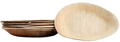 KOKA Lot de 100 coupelles jetables en feuille de palmier - Jetables et écologiques - 21 cm