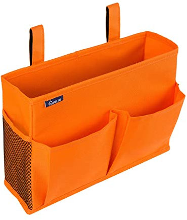 Surblue Caddy Hanging Organizer Bedside Storage Bag for Bunk and Hospital Beds, Orange, Small