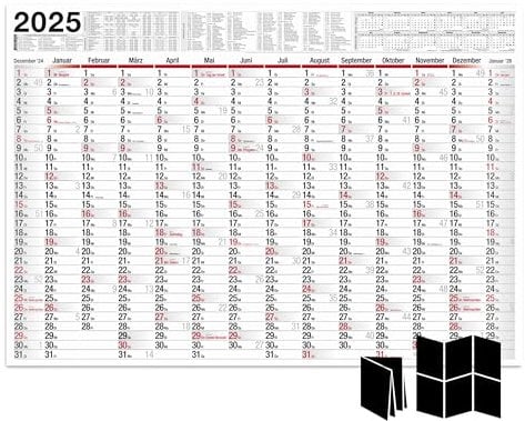 TOBJA Wandkalender 2026 groß mit Feiertagen und Ferien DE, AT | Jahresplaner 2026 Wandkalender 100x70 cm | XXL Wandkalender gefalzt | Hochwertiger Kalender [1 Stück gefalzt]