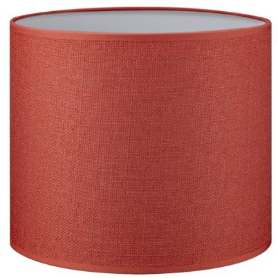 Home Sweet Home Moderner Lampenschirm Canvas | Zylinder |20/20/17cm | Rot | Stoff-Lampenschirm aus Baumwolle | für E27 Lampenfassung | RoHS-geprüft | geeignet für Wandleuchte