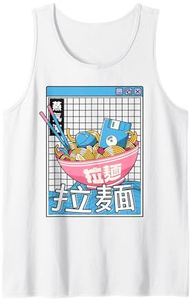 Digitale Ramen Schale im japanischen Stil, pastellfarben Otaku Anime Vaporwave Tank Top
