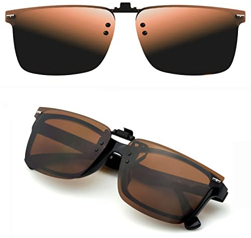 CREYESTAL Polarisiert Sonnenbrillen Aufsatz Brille, Sonnenbrille Clip, Anhebbar und Ultraleicht, Herren, Damen 100% UV400