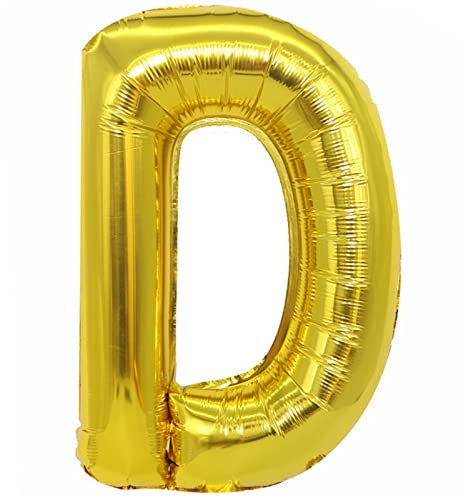 D2D | Party Balloon Buchstabe D in Gold - Größe 40 cm - Folienballon - Buchstabenballon - Geburtstagsdeko