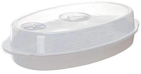 Kichvoe Micro-Ondes Cuiseur à Vapeur Plat à Poisson Plaque de Cuisson des Légumes Récipient de Cuisson Couvercle Plat Boîte Chauffante pour Cuit à La Vapeur Chignon Boulette