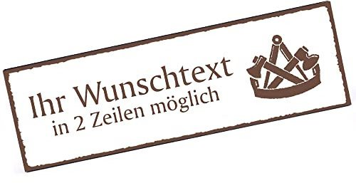 Türschild Zimmerer Zimmermann Namensschild personalisiert mit Gravur- 150mm x 50mm - selbstklebend
