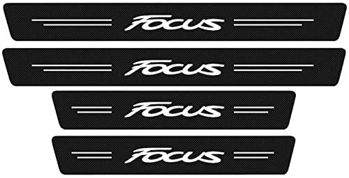 4pcs Car Door Sill Protector Strips Carbon Fiber Threshold Protective Film Kick Plate Cover Sticker for Fo-rd Focus 1 2 3 4 MK1 MK2 MK3 MK4 Car Accessories