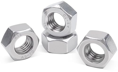 100 Stück Sechskantmutter M8, Leryati DIN934 Mutter m8 Standard A2 V2A Edelstahl Sechskantmuttern, Hex Nut Edelstahlmutter Muttern Sechskantmuttern, Sechskant Mutter Regelgewinde Mutter
