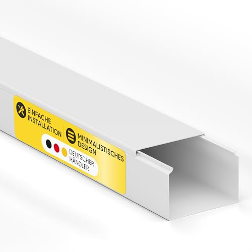 Kabelkanal aus hochwertigem PVC weiß Kabelleiste 2m - 5 Stück - 60x40mm