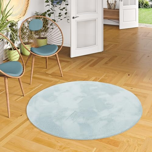 Pergamon Luxus Super Soft Wohnzimmer Kunstfell Teppich Pearl Einfarbig in Rund und Eckig