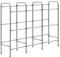 vidaXL Kastenregal 9 Kisten Getränkeregal Getränkekistenregal Flaschenkastenregal Getränkeständer Kistenregal Silbern 145x33x116cm Stahl