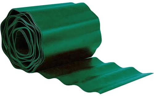 GARDENIX Bordo per aiuola ondulato Bordo per aiuola Bordo per prato Bordo per aiuola in plastica Lunghezza 9 m, Altezza 25 cm, Verde