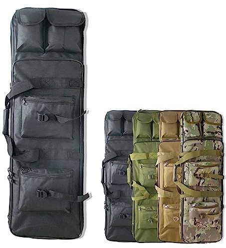DFANCE Bolsa para Doble Rifle Escopeta Airsoft,Bolsa Táctica Funda para Arma Funda para Transporte de Armas para Rifles Pistolas Municiones,Accesorios para Armas de Fuego,117cm,Black