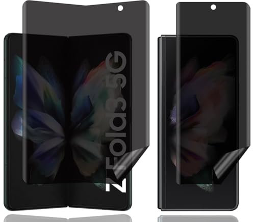 BCHKLAI Protection D'écran Anti-Espion pour Samsung Galaxy Z Fold 3, Anti-Spy Protège Écran, Privacy Film en TPU Flexible, Sans Bulles, Anti-Rayures, Privacy Protecteur Écran pour Galaxy Z Fold 3 5G