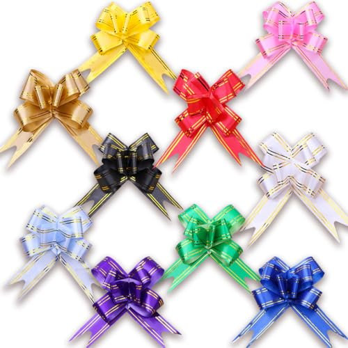 Jonami 200x Fiocchi Regalo Piccoli Fiocco Decorazione Farfalla Nastro Regalo Colorato per Natale e Anniversario - 200 Pezzi -