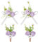 HOBBIESAY 4 pz 2 stili lilla artificiale girasole corsage fiore fiore spilla regolabile nastro sposa braccialetto panno polso corsage Boutonniere set per festival forniture per feste, tessuto