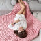 BBPM Plaid Tricot Grosse Maille, Plaid Grosse Maille, Couverture TricotéE Douce, Couverture en Tricot Grosse Maille Fait à La Main Chaud Doux Confortable éPais Fil Tricoté,Rose,60x60cm/23x23in