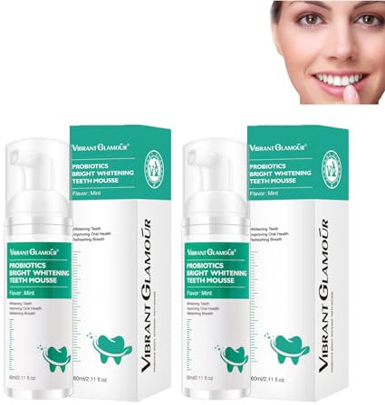 Lenaro Kräuteraufhellendes Mund-Reparatur-Mousse - Probiotika, Erfrischt den Atem und Reinigt die Zähne Tiefenwirksam (2 Stück)