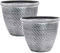 Fyne-Finds Set of 2 Large Plastic Round Silver Cromarty Plant Pot with Saucers Flower Pot Planter Garden Decoration Antique 30cm, 12inch Outside Planters 10L Outdoor With Drainage Holes