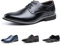 Hitmars Scarpe Stringate Uomo Derby Scarpe Oxford Pelle Verniciata Elegante Scarpe Basse Business Formale Classico HW1-Nero EU47