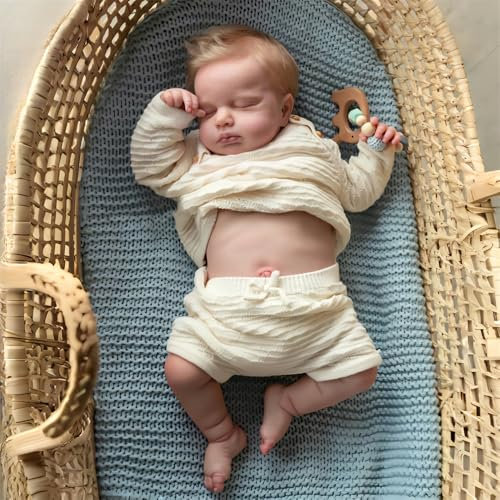 MAIHAO Reborn Puppe Mädchen 19 Inches Handgefertigt Waschbar Reborn Babys Weiche Vinyl Körper mit Anatomisch Korrekte, Reborn Babypuppen Sieht Wie EIN echtes Baby (Geschlossene Augen Mädchen)