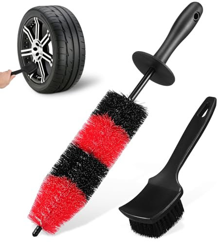 iplusmile Felgenbürste Alufelgen - Autofelgen-Reifenbürsten-Set – Auto-Detail-Waschset 1 17 Lange Weiche Felgenbürste 1 Autowasch-Detailbürste Mit Kurzem Griff Zum Reinigen Von Reifen Und Felgen