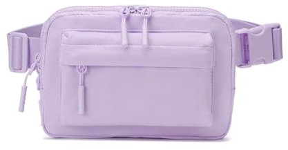 Quirkademy Bauchtasche Damen Gürteltasche Herren, Sport Hüfttasche aus Nylon, Mode Crossbody Bag Brusttasche mit Verstellbar Gürtel, Kleine Umhängetasche Damen für Sport Reisen Fahrrad (Lila)