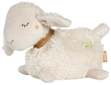 Wärmetier Schaf NATUR – Kuscheltier mit Bio-Baumwolle aus kontrolliert biologischem Anbau (kbA) mit entnehmbarem Wärme- / Kältesäckchen – Körnerkissen für Babys und Kleinkinder ab der Geburt