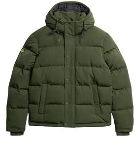 Superdry Herren Kurze Everest Steppjacke mit Kapuze Army Grün L