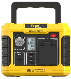 TOGO - Station d'énergie solaire portable plug and play - batterie 177Wh de technologie LiFEPO4 - sorties multiples dont AC 400W - 3 modes de charge dont solaire, mode ECO, accessoires - ADVANCE200LFP