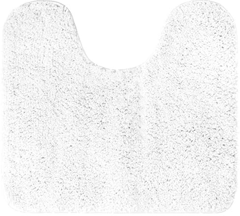 Brandsseller WC Vorleger 45x50 cm mit Ausschnitt aus weichem Mikrofaserstoff rutschfeste Badteppichmatte für Toilette WC-Weiss