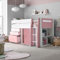 Lacy Kids Storage Bed Mid Sleeper Bed Blue, Grey, Pink and White (Pink)