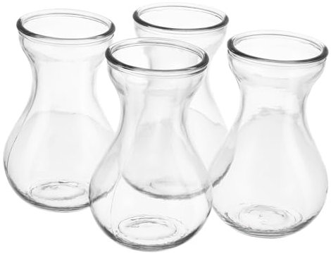 VINTORKY Hyazinthenvase Glas 4 Stück Hydrokultur Pflanzer Klar Kleine Blumenvase Für Tisch Und Zuhause Dekor