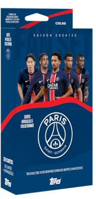 Topps Paris Saint-Germain Fan-Set 2024/25-28 Karten pro Box inklusive 2 garantierten Parallelen