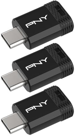 PNY Pack di 3 Unità Flash 64GB Elite-X Fit Type-C USB 3.2 – Prestazioni avanzate Fino a 200MB/s in lettura, comoda archiviazione di dati, design ultra compatto, connettore Type-C