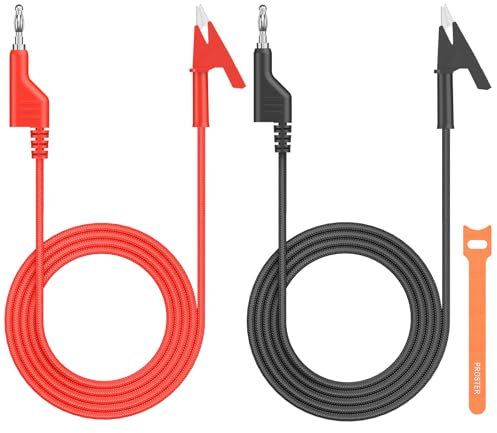 Proster Multimeter Messleitungen Set 4mm Bananenstecker zu Krokodilklemmen Kabel Doppelendig 20A 1000V Multimeterleitungen 1,2m/3,94ft für Multimeter