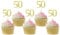Sotpot 30PCS Gold Glitter 50th Birthday Cupcake Toppers Cheers to 50 Years Cupcake Picks for 50th Birthday Anniversary Party Decorations