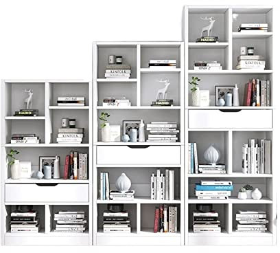 KWMAEEUID Vertikales Bücherregal, Wohnzimmerschrank, Aufbewahrungsschrank, vertikales, wirtschaftliches Bücherregal gegen Wandreste, Bodenregal, Haushaltsbücherregal, geeignet für Wohnzimm