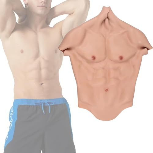 Muscle Suit Silicone Mâle Réaliste Faux Abs Simulation Peau Doux Costume Fêtes Body pour Transgenre Halloween