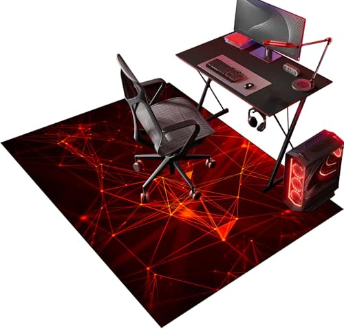 Tapis Chaise de Bureau, Tapis Chaise Gaming Antidérapant Tapis pour Fauteuil, 180 x 200 cm Tapis Gaming Sol pour Sols durs, Protège Sol Protection Sol Gamer Bureau Gaming pour Salon, Chambre, Bureau