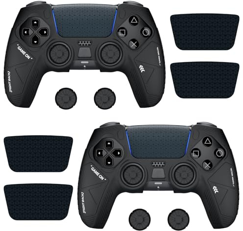 2pcs Anti Rutsch Hülle für PS5 Controller,Cover Skin für ps5 Controller Anti Rutsch SilikonhüllenSets mit Daumengriff Aussparungen,Touchpad Aufklebern