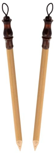 Bambus Kalligrafie Federhalter 2 Stück für Tibetische Schrift Schule | Präzise Tintenführung, Vielseitige Spitze, Robustes Bambusdesign, Beige, für Büro und Schule