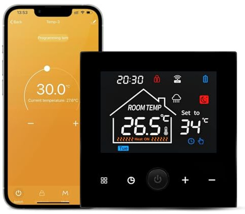 DEWIN Termostato Caldaia Wifi,Termostato Caldaia Smart Cronotermostato da Parete Intelligente Controllo intelligente a distanza tramite app per dispositivi mobili