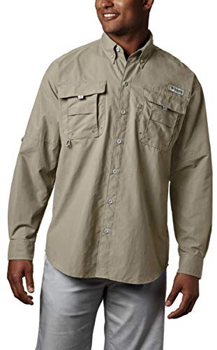 Columbia Men’s PFG Bahama™ II Long Sleeve Shirt, Fossil, Large