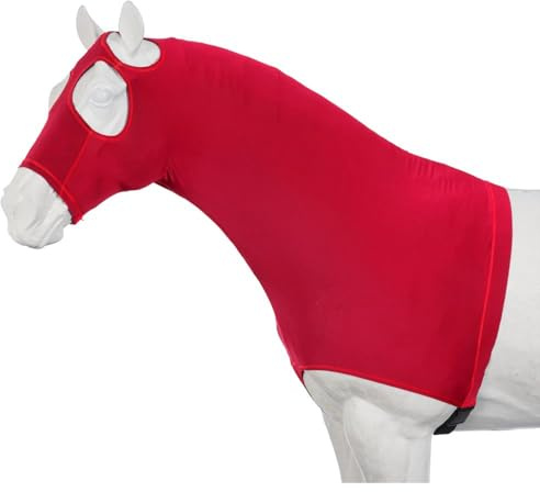 Tough1 Mane Stay Spandex Hood - Red - Medium