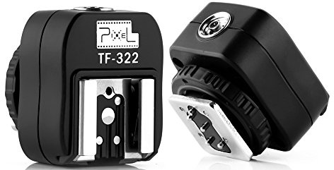 Pixel TF-322 Flash Hot Shoe Sync Adapter with Extra PC Sync Port Dedicated for NK DSLR & Flashgun