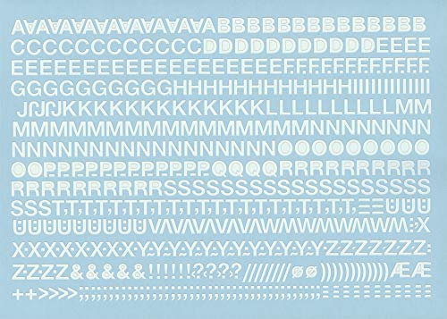 Selbstklebende Großbuchstaben Folie weiß, 7 mm, 1 Bogen