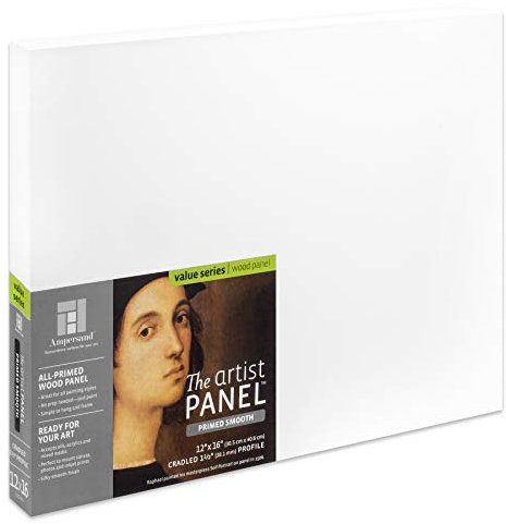 Ampersand Art Supply Primed Smooth, 1-1/2 Inch Depth, 12 x 16